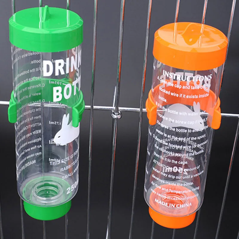 Pet Rabbit Hamster Water Drinking Hanging Bottle 250ml Rabbit Water Feeder for Small Pet