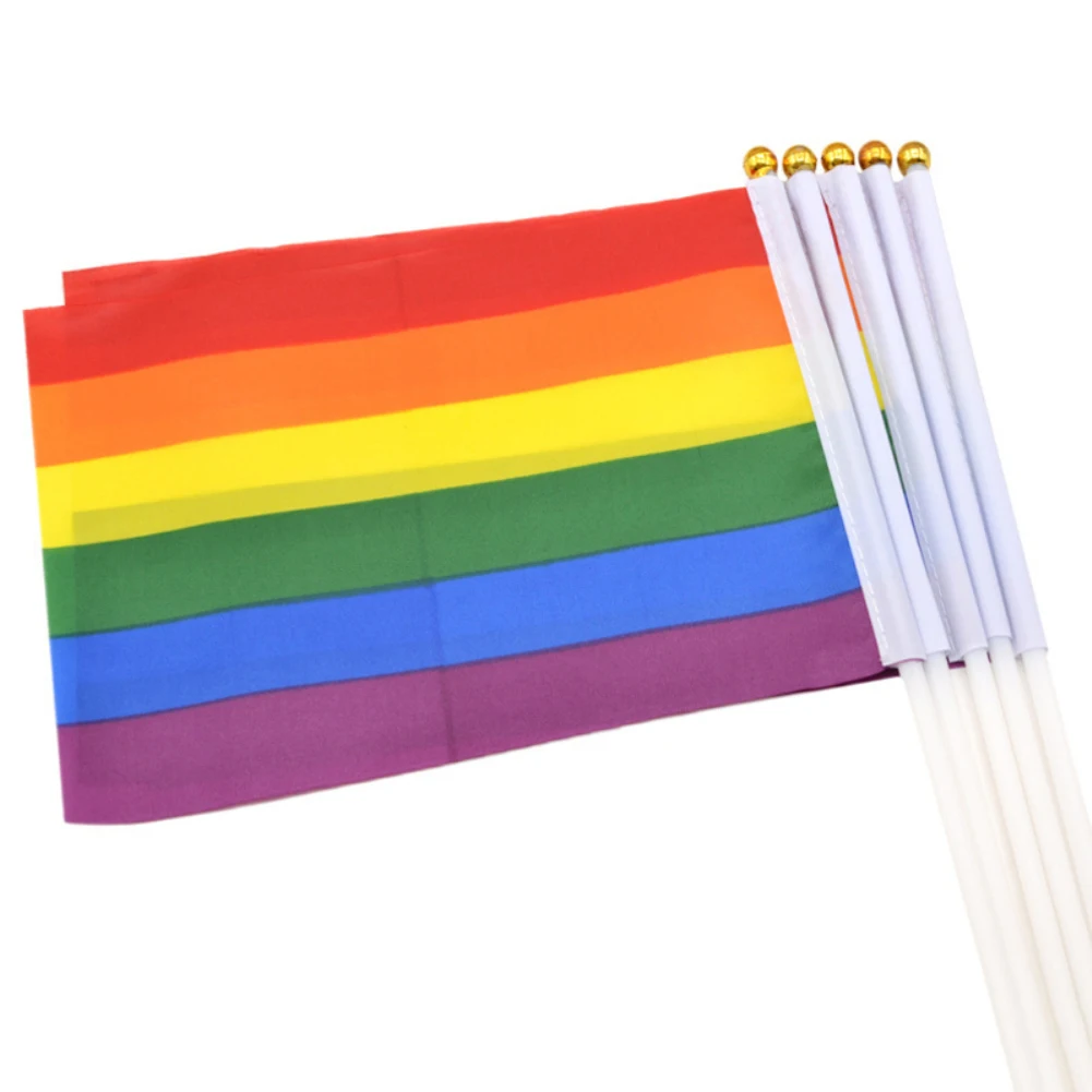Новинка, 19x19 см, Радужный Флаг, легкие полиэфирные баннеры, ЛГБТ, гей-парад, баннеры, флаги мира, Love Hand, домашний декор, Прямая поставка