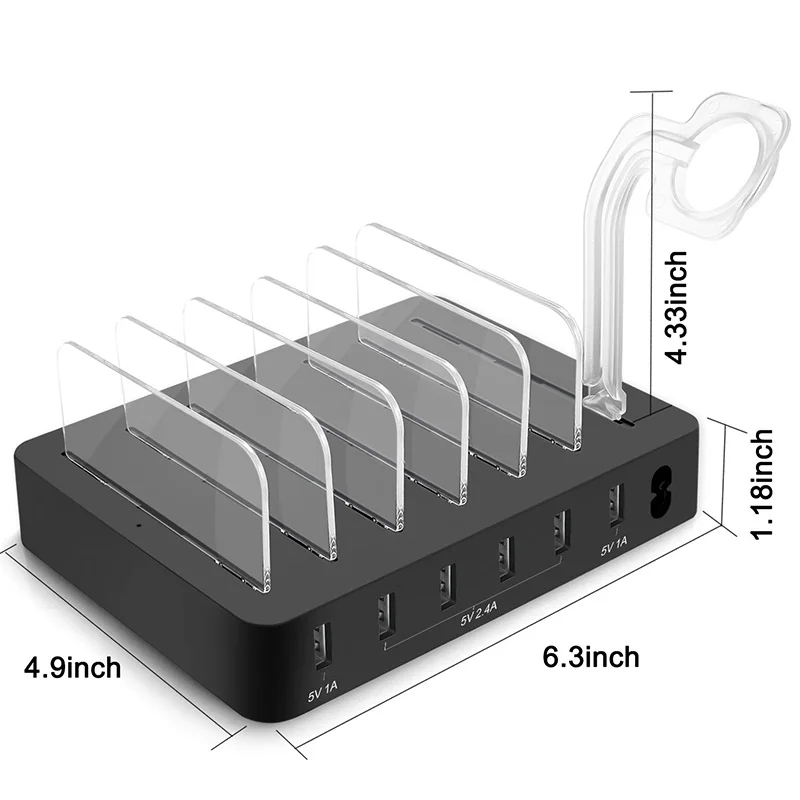 Мульти USB зарядное устройство, Seenda 5 порт 50 Вт мульти зарядная станция для сотового телефона и планшета и больше USB устройств