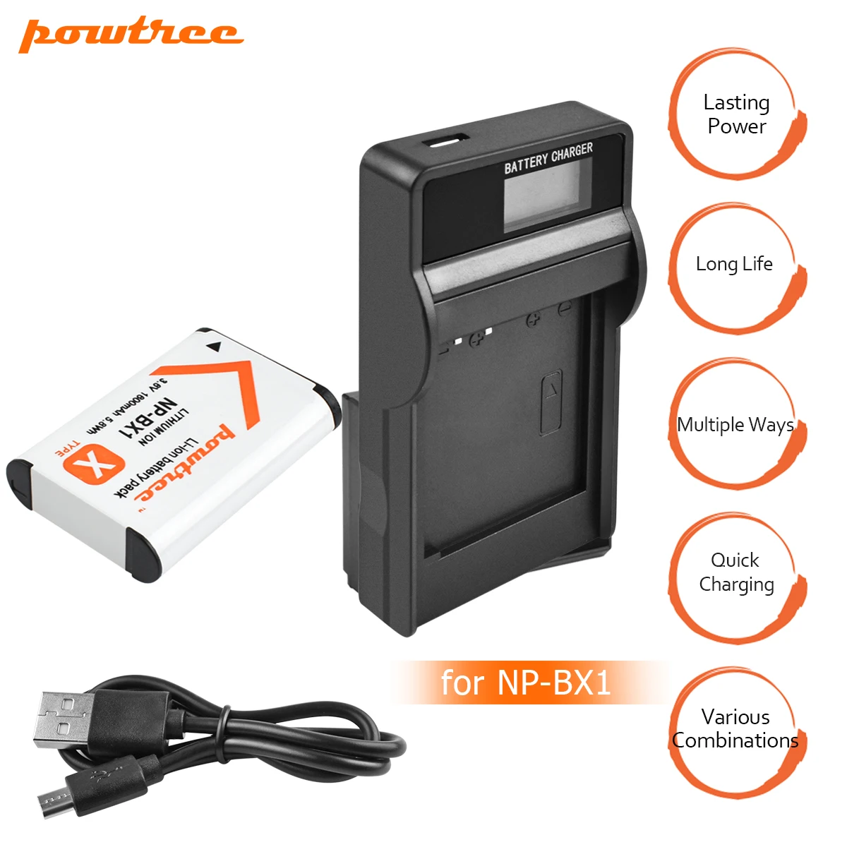 

1Packs NP-BX1 NP BX1 NPBX1 Li-ion Battery+1Port Battery charger with LED For Sony WX300 HDR-AS10 AS30V AS100V AS100VR RX100 L20