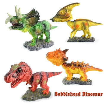 

4PCS/set Cute Bobblehead Dinosaur Model Action Figures Kawaii Animals Figure Car Ornament Kids Toys for Children Boys Gift 3+