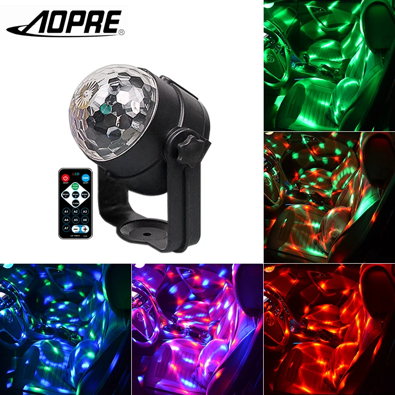 

Disco Ball Light Stage Lighting Effect Party Lights Music Activate Magic Ball Mini Laser Stage Light USB Plug for Car and Home