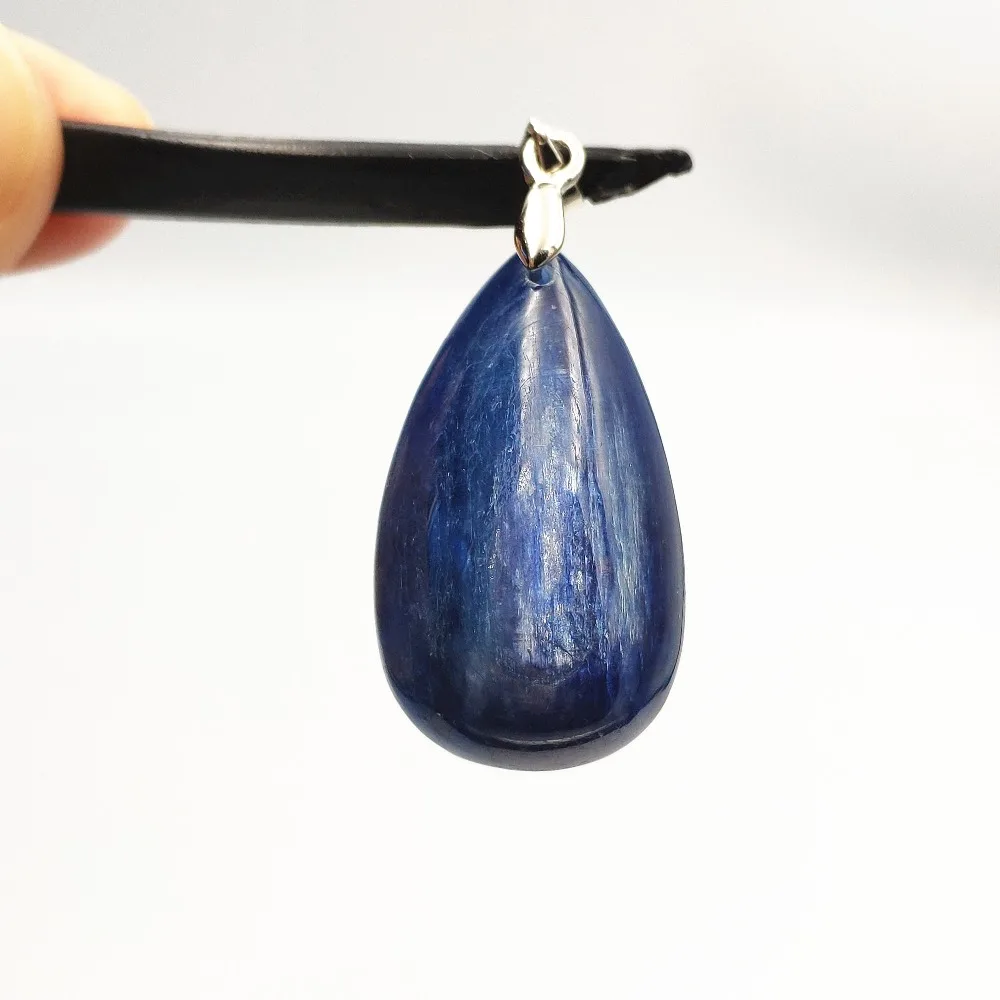 

Top Natural Blue Kyanite Pendant Beads Women Man Cat Eye Effect Necklaces 29x17x9mm Gemstone Crystal Pendant Drop Shipping