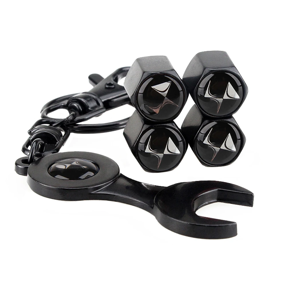 

Auto Sticker Car Wheel Tire Valve Stem Caps Wrench Keychain Car Styling For Citroen DS6 DS4 DS3 Xsara Saxo C5 Cactus C4L Elysee