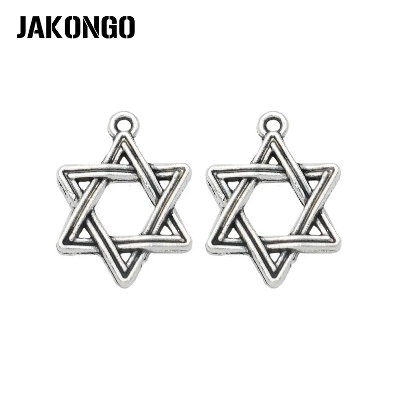 JAKONGO антикварные посеребренные Подвески в виде шестигранной звезды для