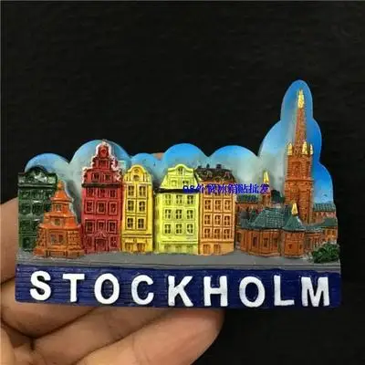 Stockholm, Швеция, туристический Мемориальный холодильник, магнит из смолы, 3d магнит-наклейка на холодильник, сувенир для путешествий, кухонные украшения для дома - Цвет: see chart