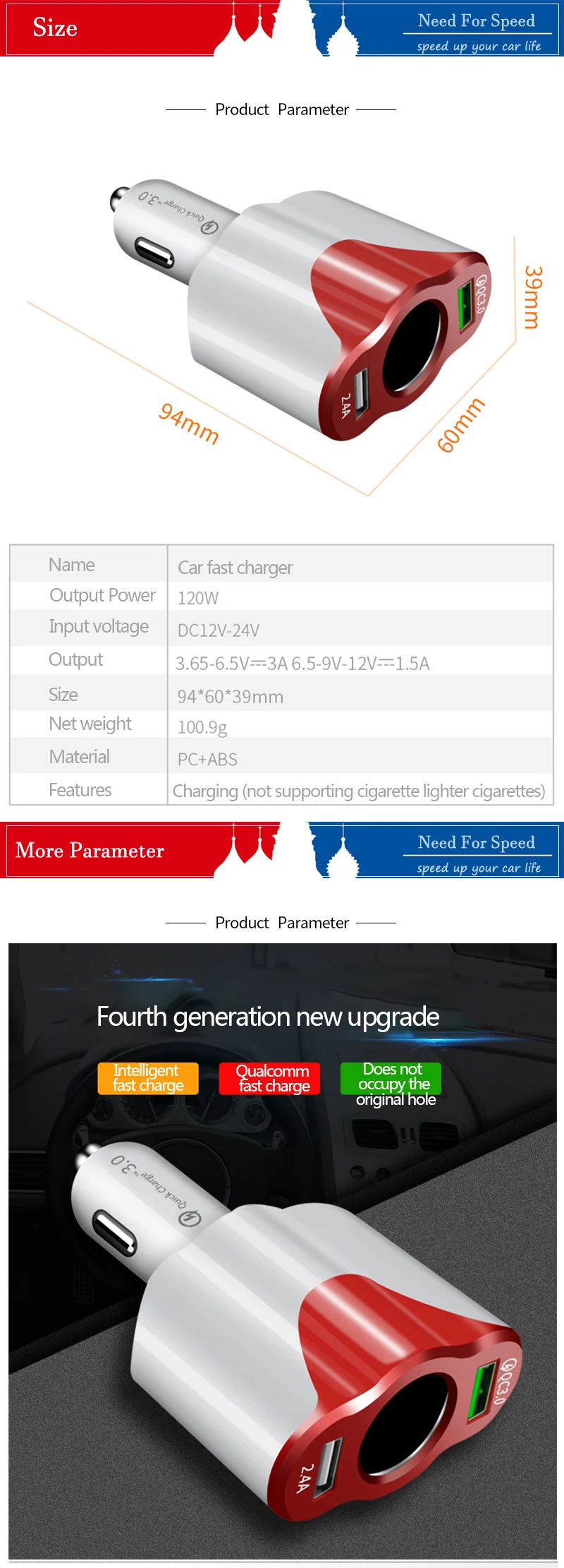 12 V-24 V автомобиль Зарядное устройство USB разветвитель прикуривателя QC 3,0 USB розетка адаптер автоматической упаковки для сигарет Зажигалка Зарядное устройство аксессуары