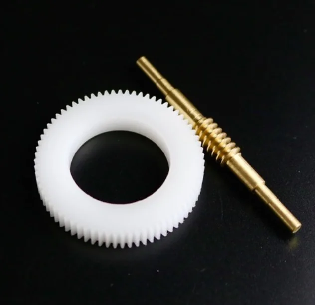 

0.5 Mold 71Teeths 1:71 Nylon Worm Gear +Copper Worm Rod Diy Toy Parts--Gear Inner Hole:21.8mm