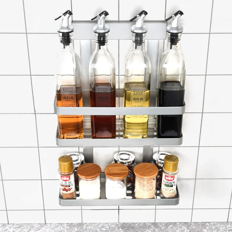  Kitchen basket 304 stainless steel non perforated wall hanging seasoning rack multifunctional house - 32908066805