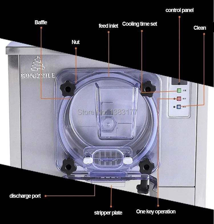 Нержавеющая сталь 110 v 60 hz в морозильник для мелкофасованного продукта машина R134A, R401A, R404 твердое Мороженое создатель машины