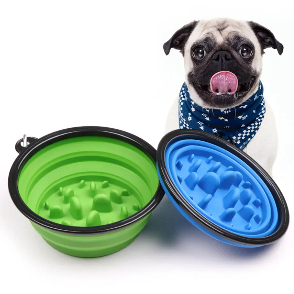 Collapsible Pet Slow Feeder Anti Choke Prevent Healthy Diet Feed Dish
