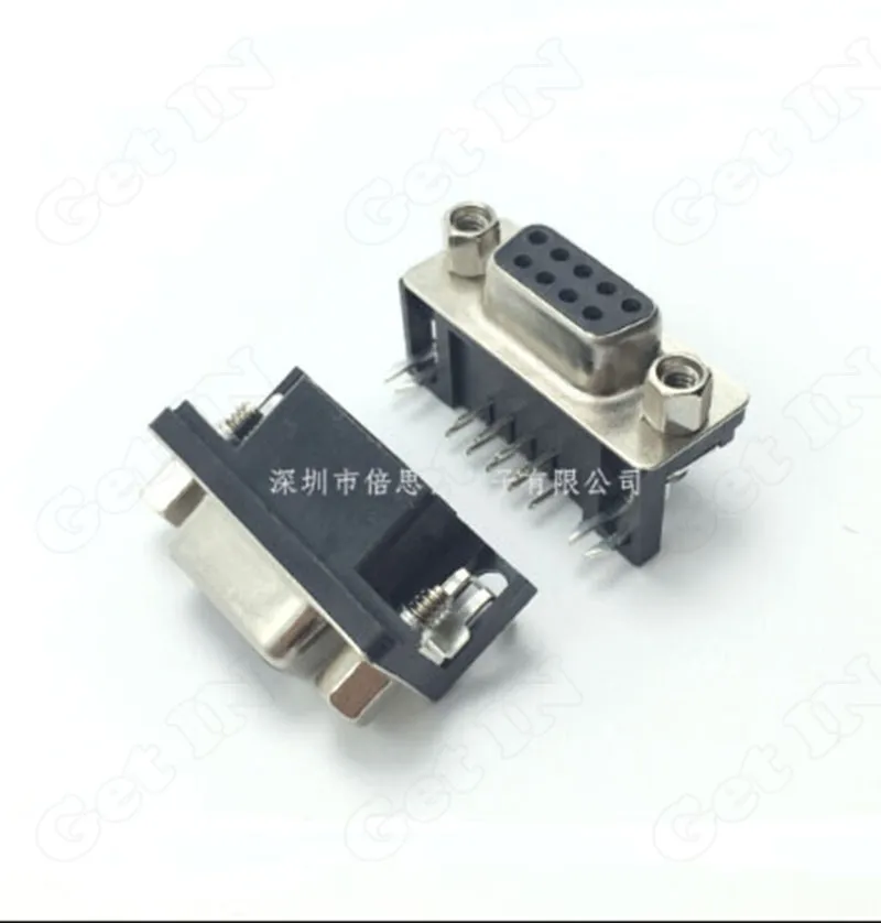 100pcs Dual Rows Vga Ports 9pins Db9 Serial Port 90degree With Screw Female Connectors Port Connector L Connectorport Vga Aliexpress