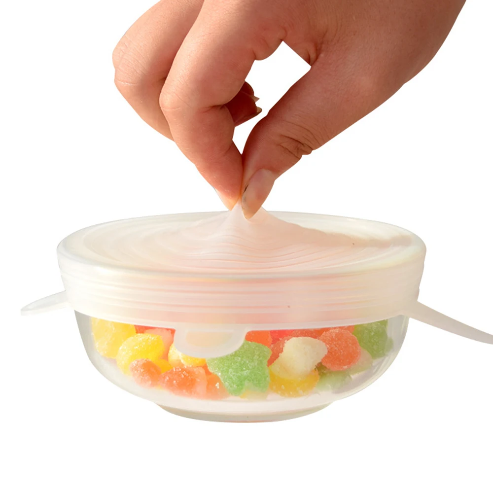 

Hot 6PCS/Set Household Food Fresh Keeping Lids Stretchable Multi-functional Fruit and Vegetable Silicone Cover Kitchen Supplies