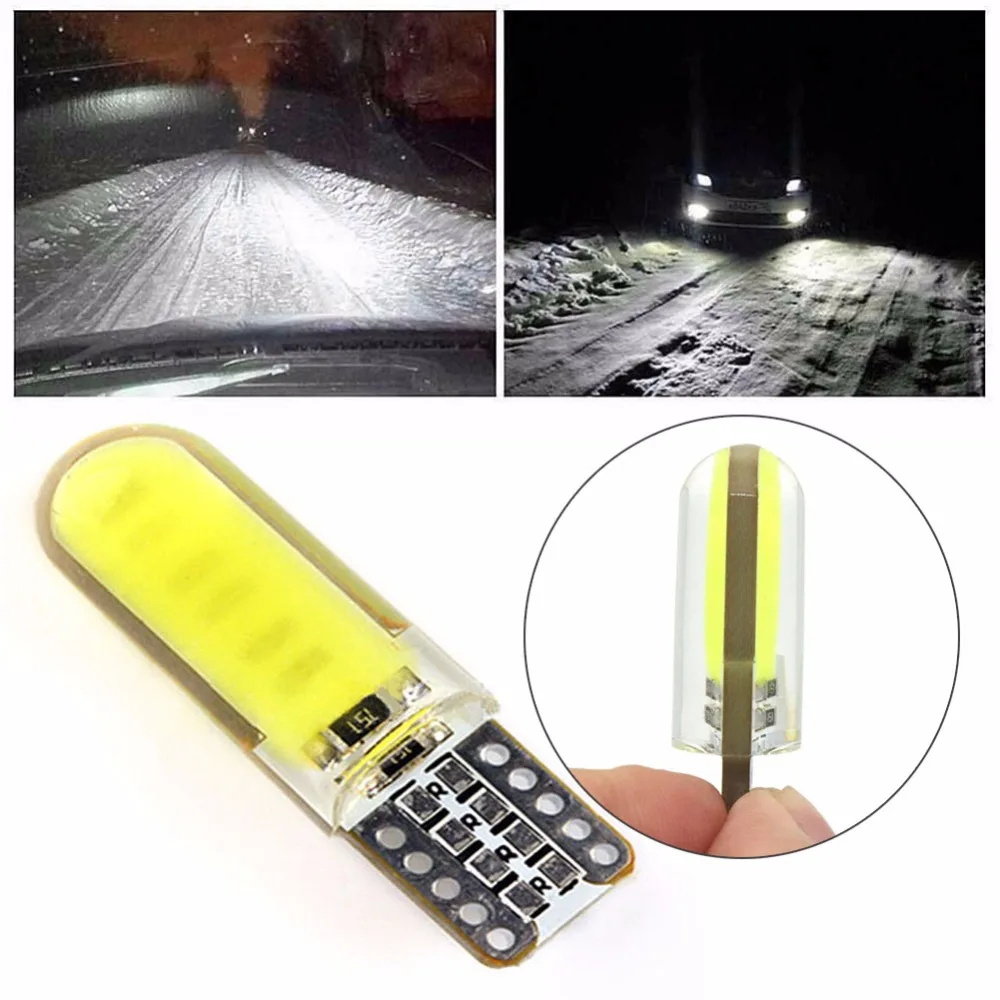 

1Pcs T10 W5W LED car interior light COB Silicone Auto Signal Lamp 12V 194 Side Wedge Parking Bulb For Car Styling #268939