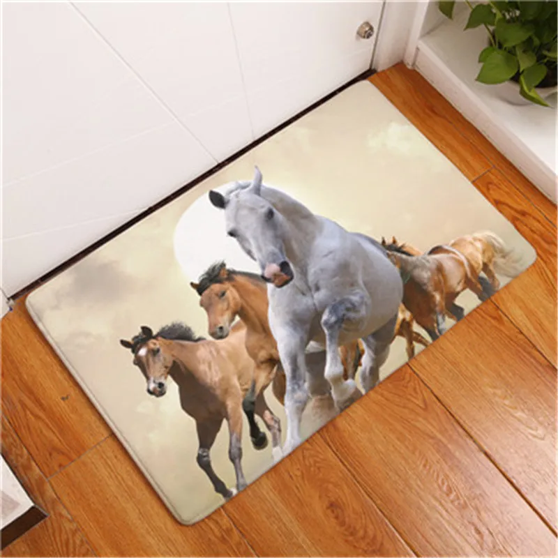 New Anti Slip Carpets Horse Print Mats Bathroom Floor Kitchen Rugs