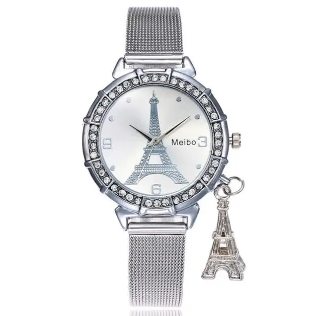 2018 New Fashion Silver Gold Mesh Band Eiffel Tower Watches Casual Women Metal S 2018 New Fashion Silver Gold Mesh Band Eiffel Tower Watches Casual Women Metal S