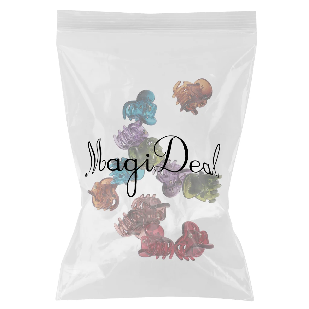 12 Pieces/ Lot Resin Lady Girl Mini Hair Resin Claws Clamps Clips Hair Grips for Holding Hair up and Styling