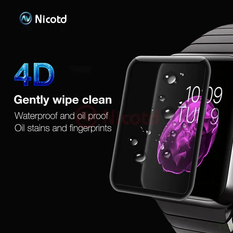 Nicodd для Apple watch 42 мм 38 мм Защита экрана для Apple 44 мм 40 мм серия часов 1/2/3 пленка 5D/4D изогнутая пленка из закаленного стекла