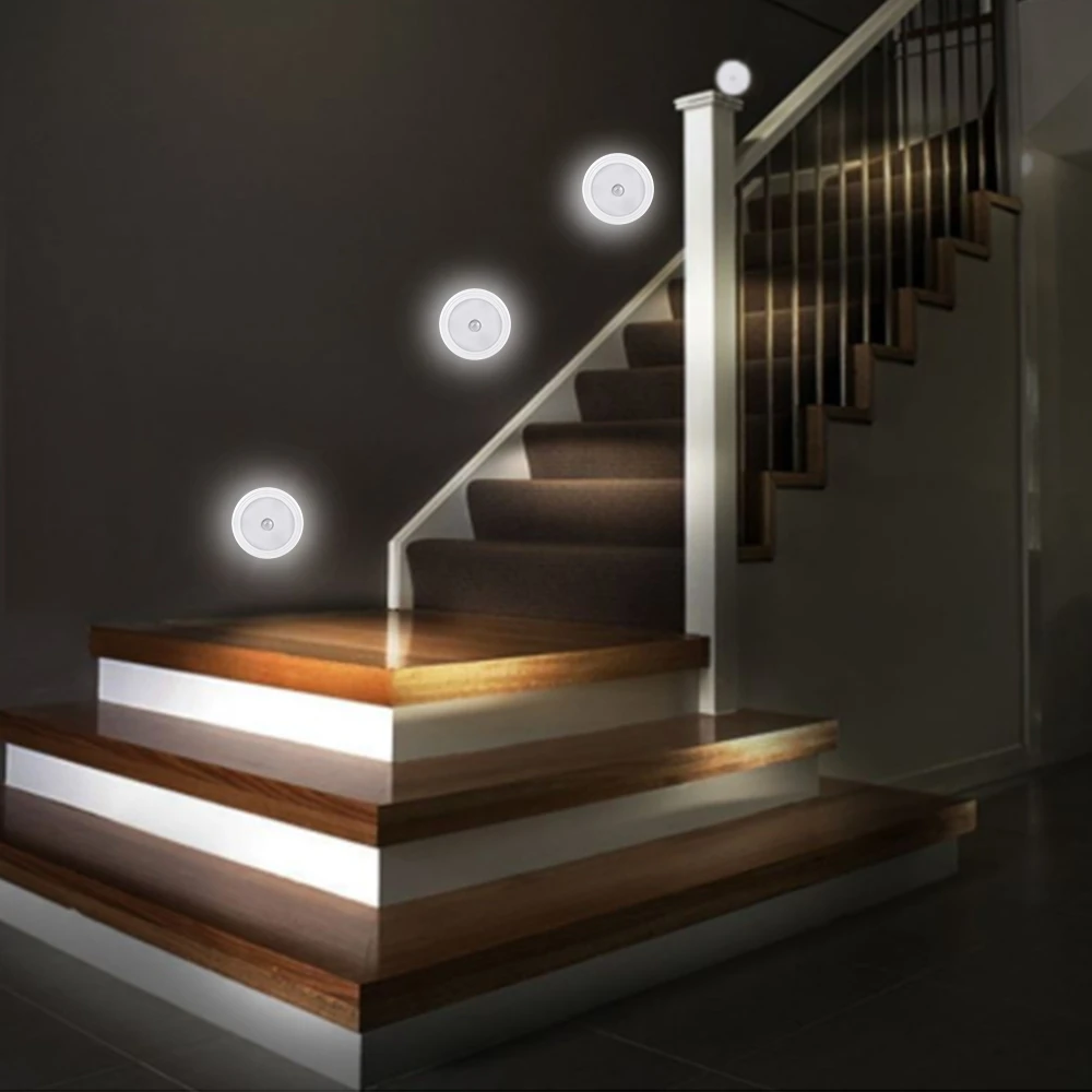 ammtoo lampara de noche a pilas con sensor de movimiento lampara de pared inalambrica luces luz led para debajo de gabinete cocina dormitorio luz