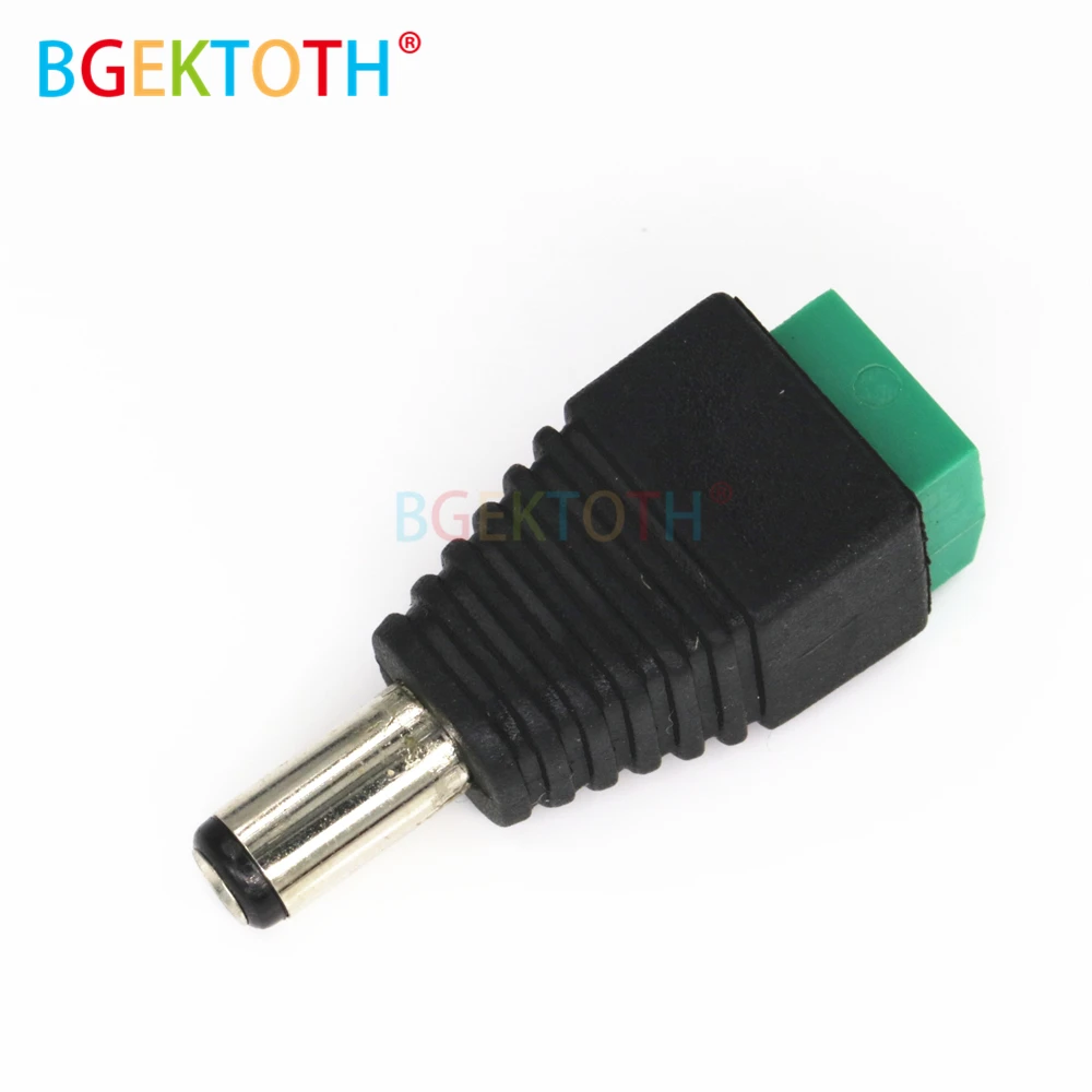 

1 pcs DC Power male Connectors Plug 5.5 x 2.1mm Jack Adapter Connector for Led Strip Light 3528 5050 5630 5730 Black