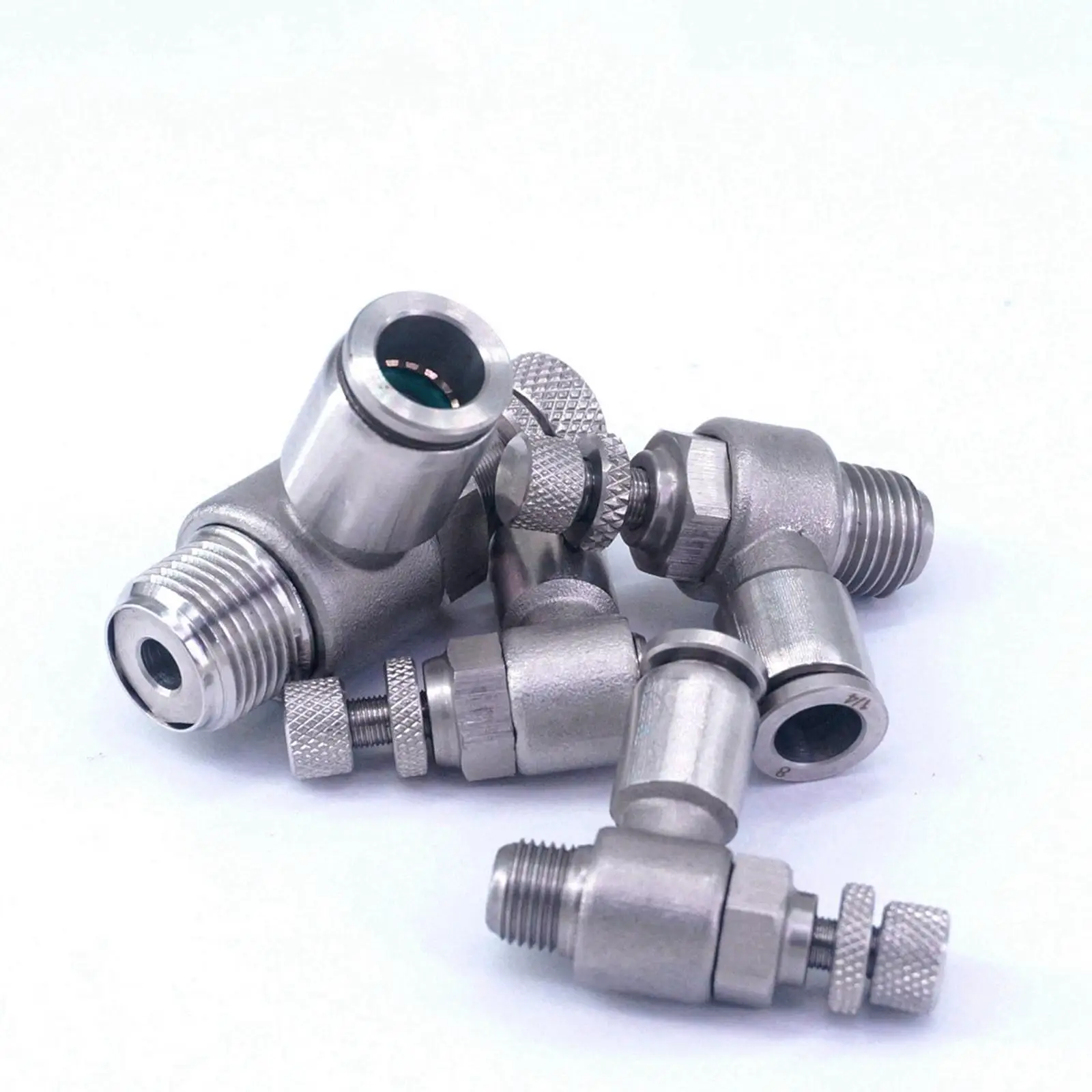 

M5 M6 1/8" 1/4" 3/8" 1/2" 304 Stainless Steel Speed Regulating Valve Pneumatic Elbow Quick Fitting