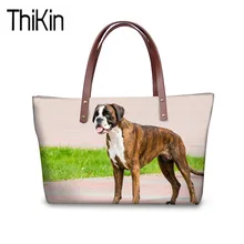 THIKIN боксер собака сумка с принтом женская большая емкость плечо сумка-тоут сумки для путешествий Женские повседневные Топ-ручка сумка женская Bolsa