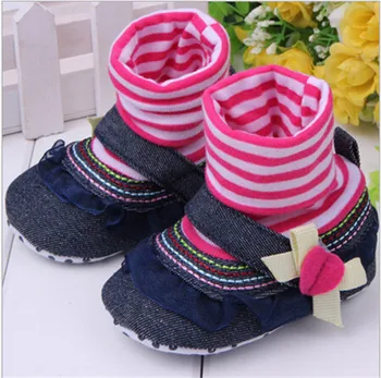 

New Lace Baby Shoes Antislip Baby Boots Infant Toddler Girl's First Walkers