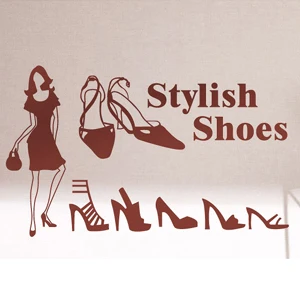 Clothing shoes bag shop glass window wall stickers in the background The wind decorative stickers