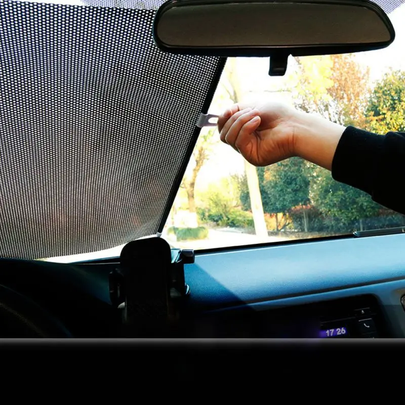 Car Windshield Sun Shade Retractable Sunshade Easy To Install And Use