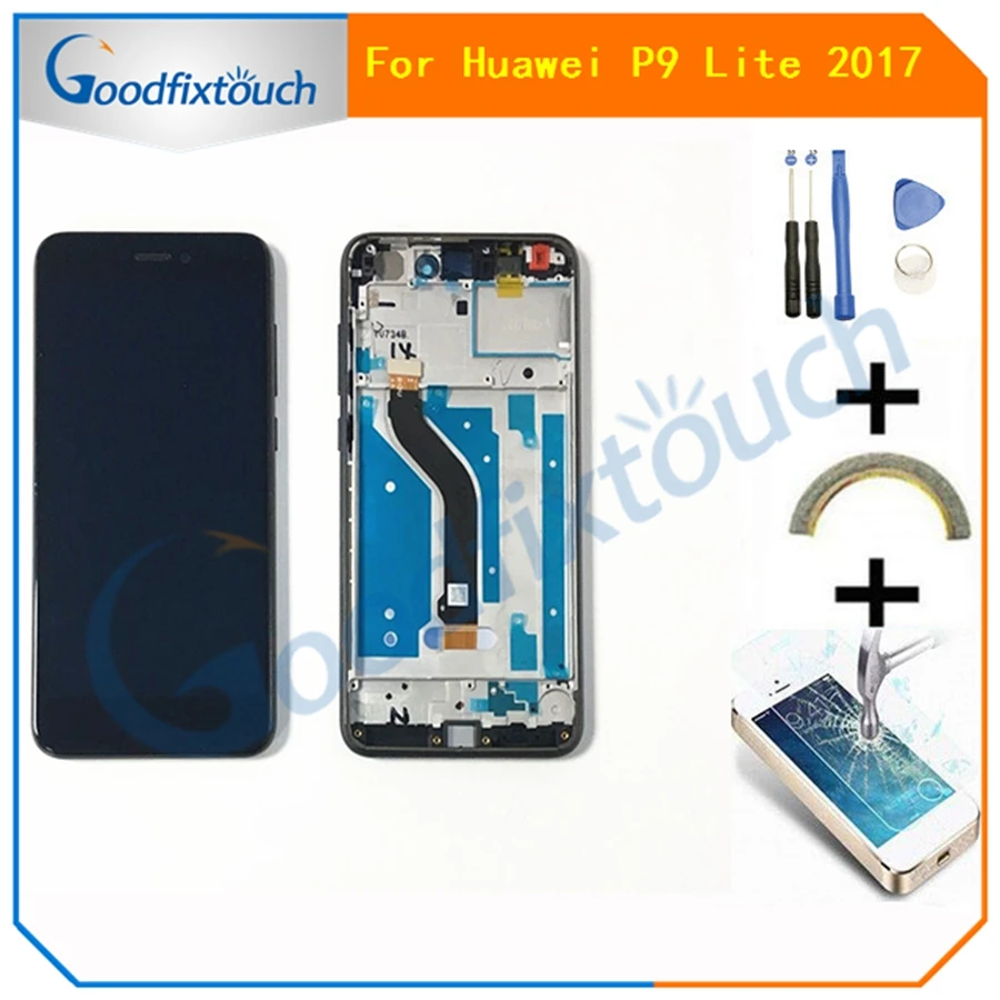 С рамкой для Huawei P9 Lite 2017 ЖК-дисплей сенсорный экран дигитайзер в сборе Замена |