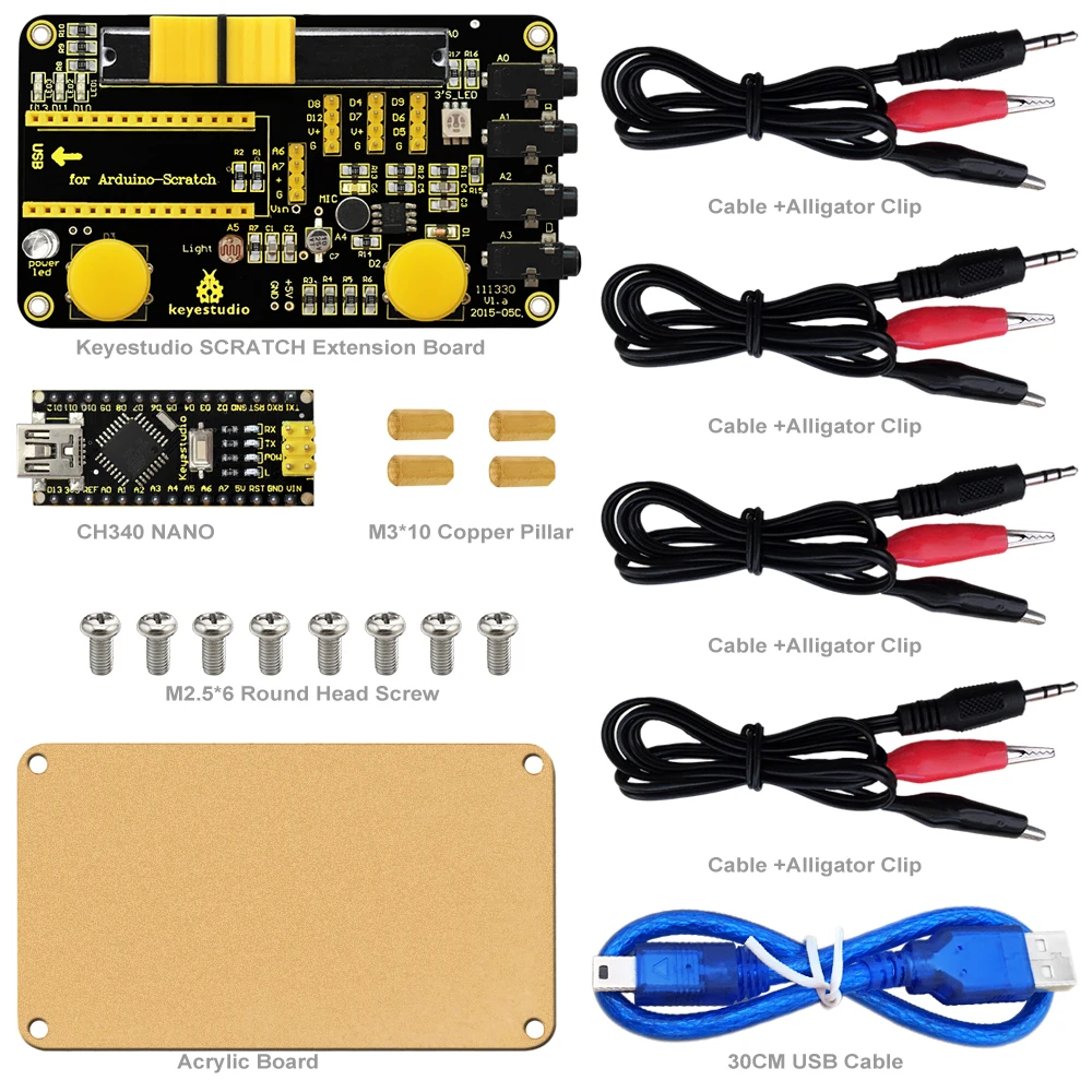 Keyestudio скретч комплект для Arduino образование стартер с скретч доска+ CH340 нано доска+ PDF лист данных