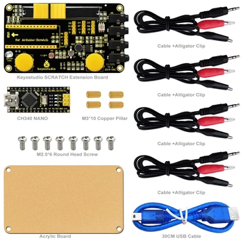 

Keyestudio Scratch Kit for Arduino Education Starter with Scratch Board +CH340 Nano board+ PDF Datasheet