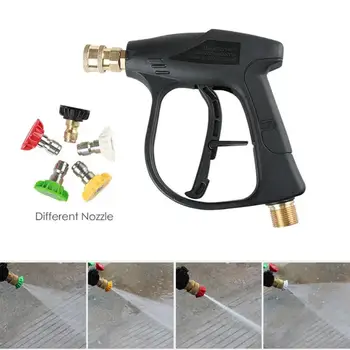 

Car High Pressure Washer Water Gun Power Washer Spray With 5 Quick Connect Water Jet Nozzles Cleaning Tools Garden Car Washer