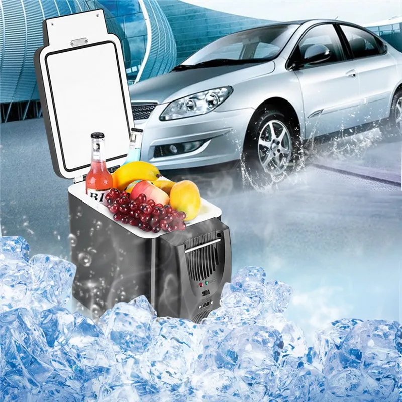^*Best Offers 6L Mini Car Fridge 2 in 1 Multi-function 12V Travel Refrigerator Cooler Warmer Portable Electric Icebox Cooler Box Freezer