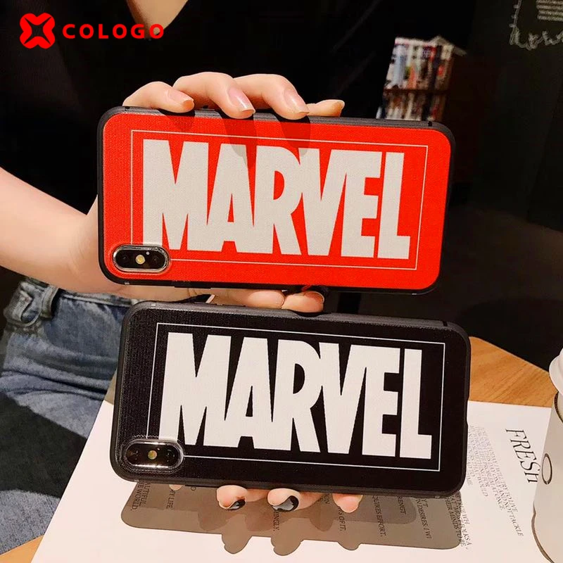 

Hot Marvel Avengers soft shell phone Cover case For iphone 6 6S 7 8 Plus X XR XS Max TPU material Anti-falling shock phone Cases
