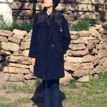 Manteau femme, Корея,, весна, зима, Зазубренные лацканы, шерстяное, стеганое, толстое, теплое пальто и куртка, Женская куртка, abrigos mujer