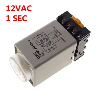 

12VAC Power on delay Timer 0-1 second Time Relay With PF083A Socket Base AH3-3