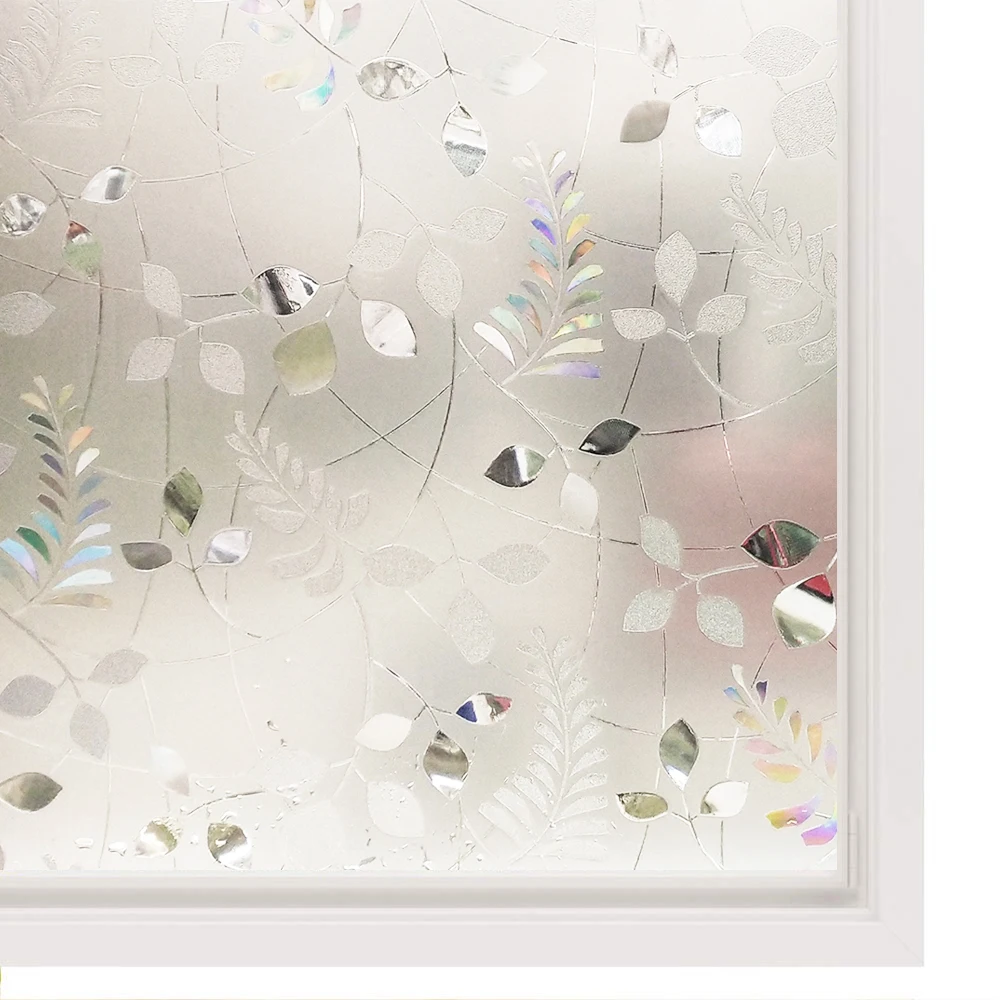 

45*200 Cm Opaque Privacy Window Film, Static Cling Frosted Decorative Glass Foil for the Smooth Glass Surface of Home and Office