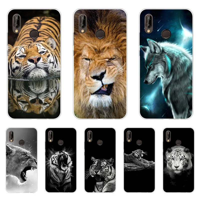 

Huawei p20 lite Case,Silicon tigon beast Painting Soft TPU Back Cover for Huawei p20 lite Protect Phone cases shell