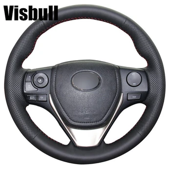 

Visbull Black PU Leather Car Steering Wheel Cover V1035 for Toyota RAV4 2013-2016 Toyota Corolla 2014-2016 Scion iM 2016