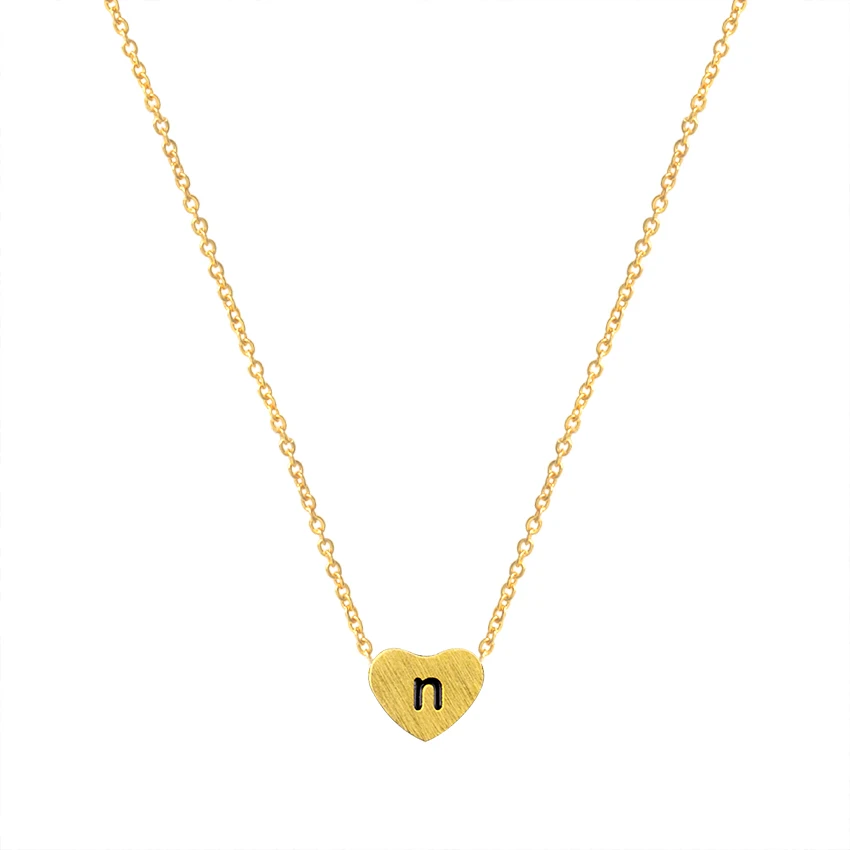 Trendy Personalized Gold Color Alphabet Initial n Letter Pendant