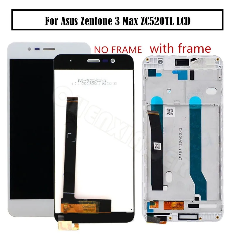 

For 5.2" Asus Zenfone 3 Max ZC520TL LCD Display Touch Screen Digitizer Assembly + Frame Replacement For ASUS X008D Display