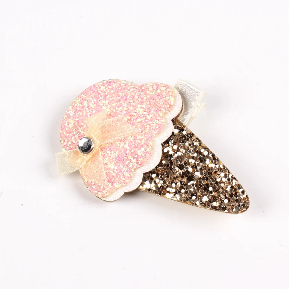 ZHANYU Summer Glitter Ice Cream Hair Clips Sweet Ice Pop Kid Barrettes
