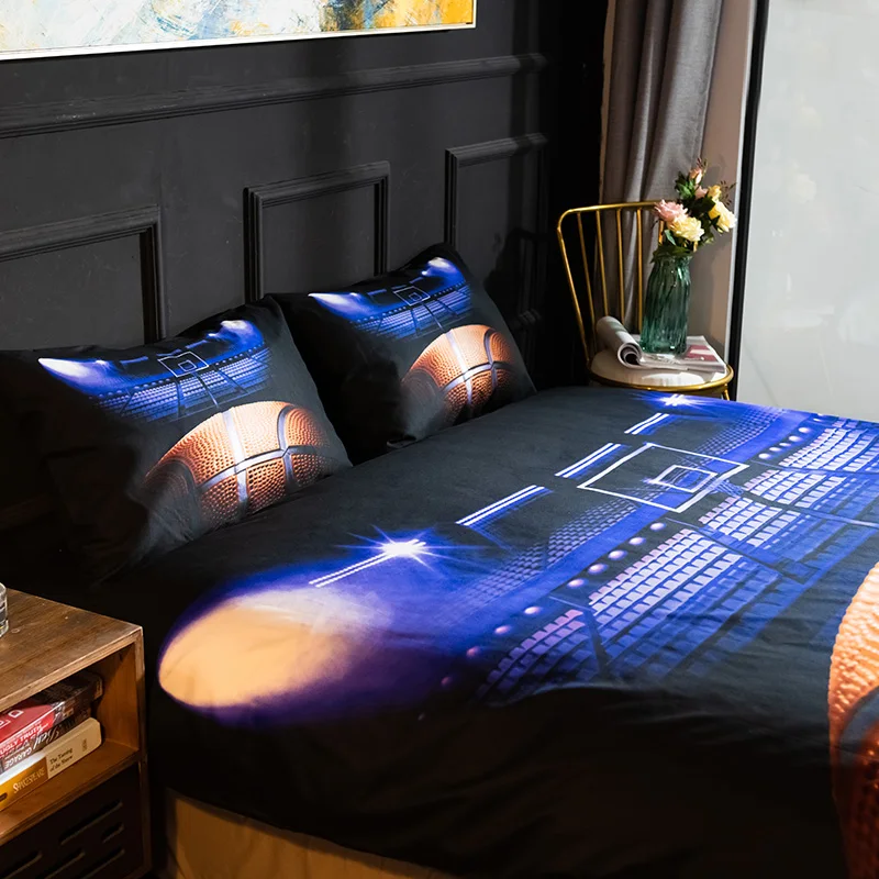 3D Football Printing Bedding Set Baseball Soccer Basketball Pattern Duvet Cover Set Home Bedroom Decor Bed Linens Bedclothes