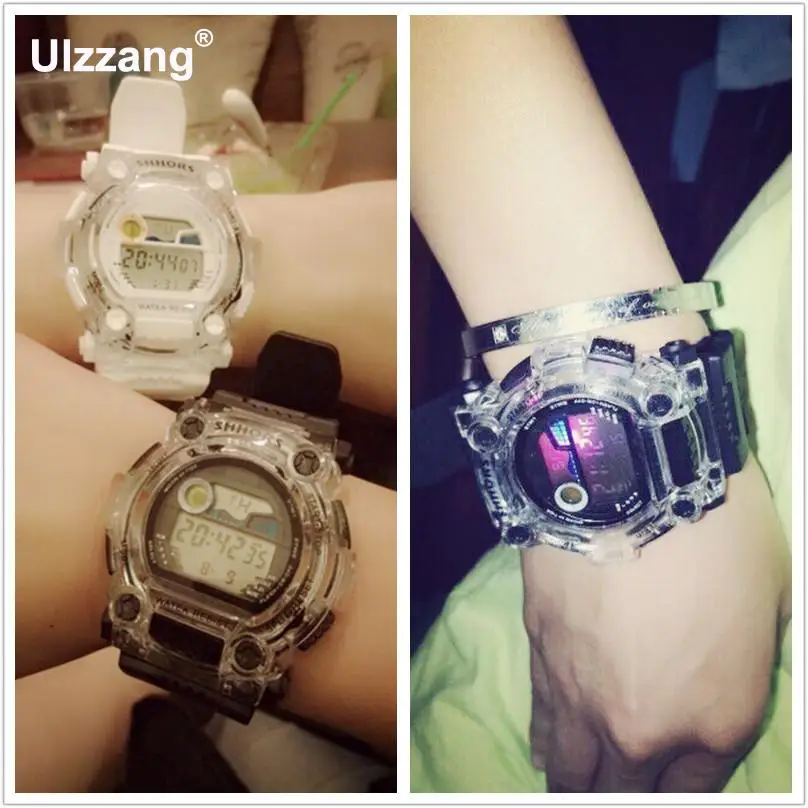

2018 New Fashion LED Colorful Backlight Clear Soft Rubber Sport Digital Wrist Watch Hours for Men Women Unisex