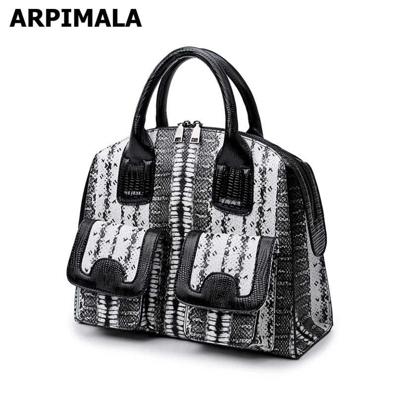 ARPIMALA Vintage Snake Print Tote Bag Women Big PU Leather Handbags Ladies Large Briefcase Work ...