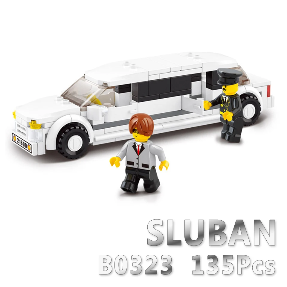 Sluban модель здания совместима B0323 135 шт Модели Строительные наборы Классические игрушки хобби роскошный лимузин
