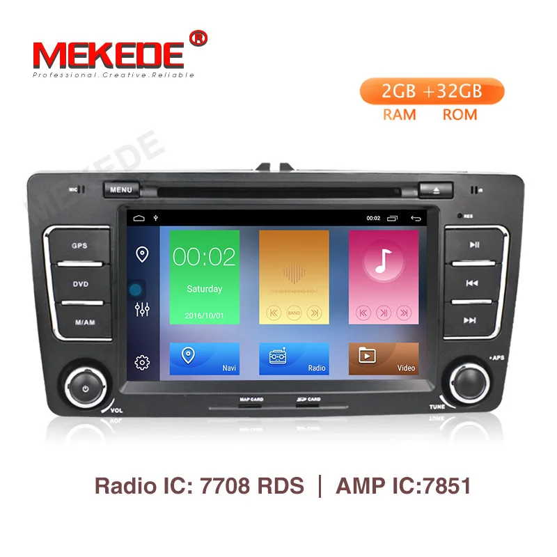 Cheap MEKEDE Android9.1 2GB RAM TWO DIN 4Core Car DVD For SKODA Octavia 2009-2013 Octavia2 Octavia A5 Radio Bluetooth DAB+ 0