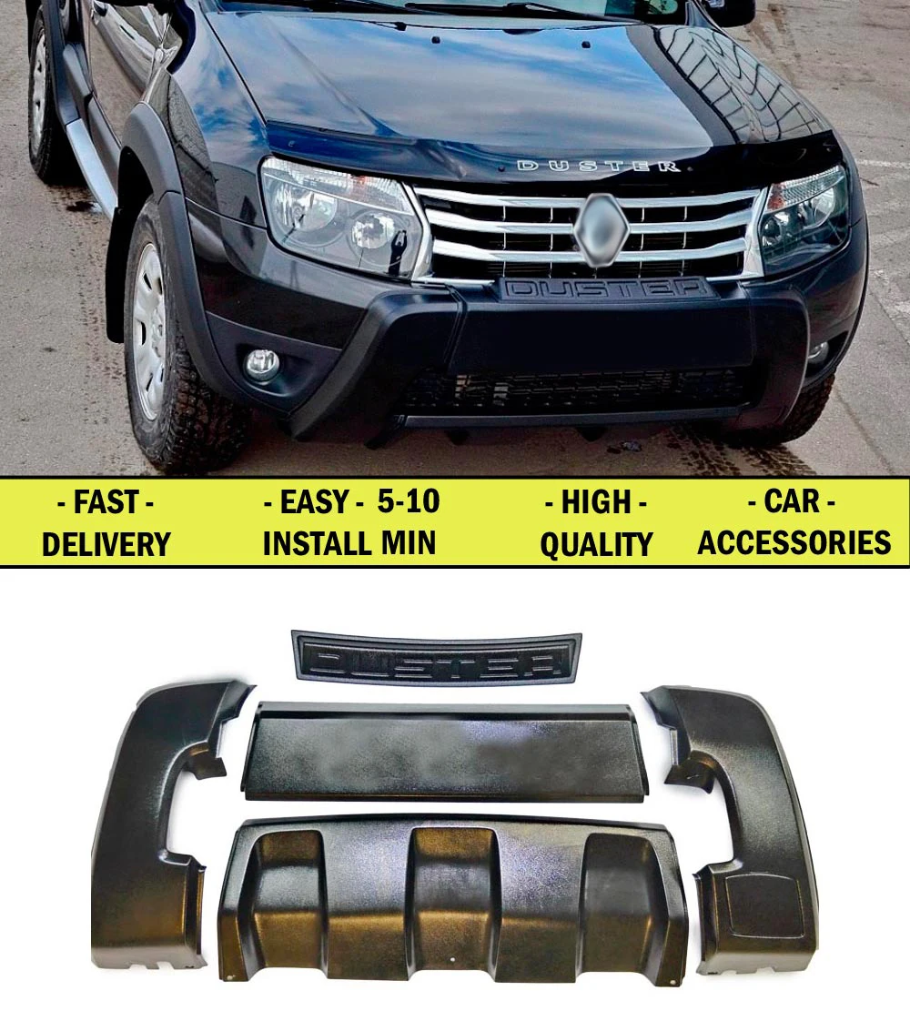 Aerodynamic front bumperfor Renault Duster 2010 2014 ABS plastic design