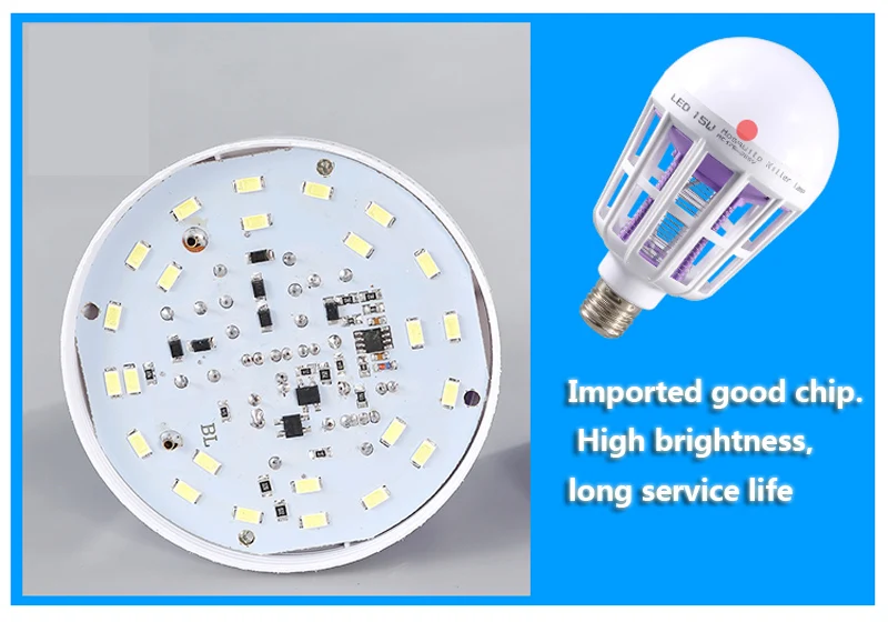 3 Modes E27 LED Bulb Electric Mosquito Killer Lamp Fly Anti Trap LED Pest Catcher 15W AC200 220V LED Pest Control Repellent Lamp (11)